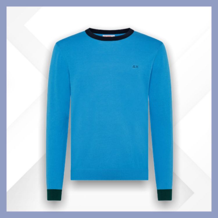 Sun68 maglia da uomo ROUND ELBOW TURCHESE