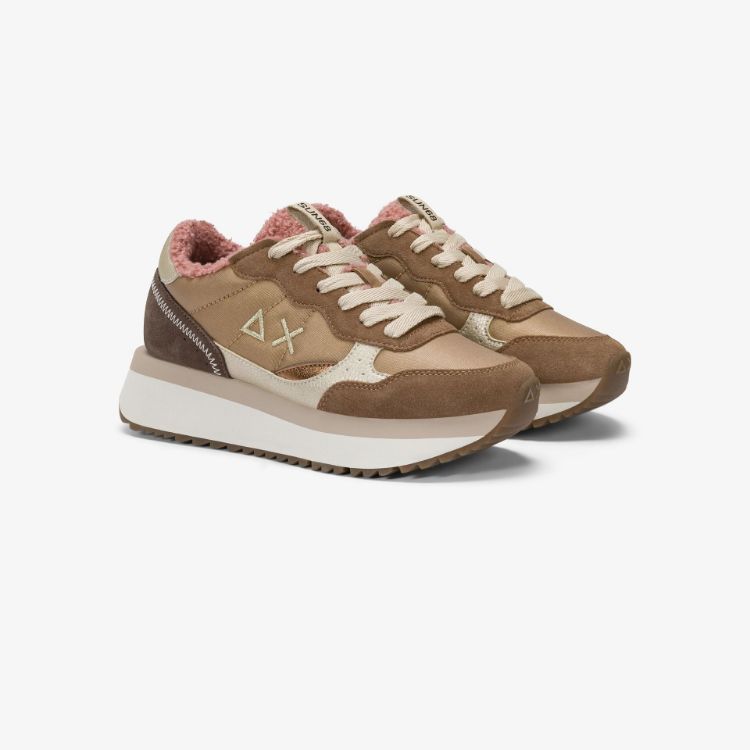 Immagine di Sneaker Big Ally Teddy in nylon e suede volpe