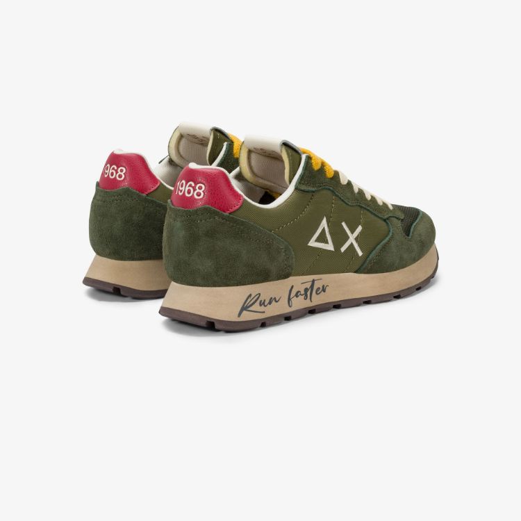 Immagine di Sneaker Tom Vintage in nylon e suede militare scuro