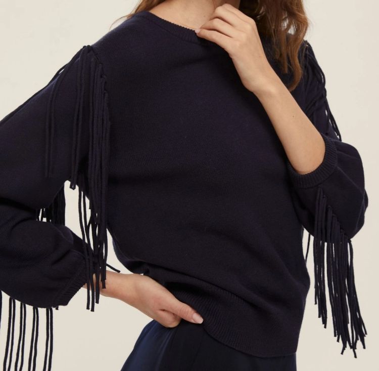 Immagine di Maglia over con frange - BLU