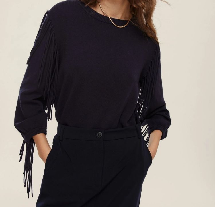 Immagine di Maglia over con frange - BLU