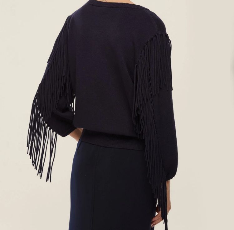 Immagine di Maglia over con frange - BLU