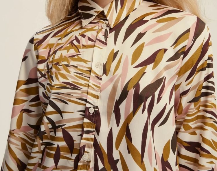 Immagine di Camicia semi aderente in twill - BIANCO LANA