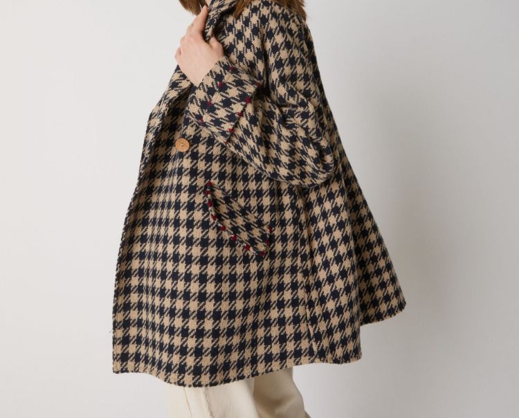 Immagine di Cappotto pied de poule in lana e cotone