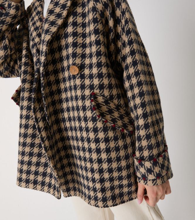 Immagine di Cappotto pied de poule in lana e cotone