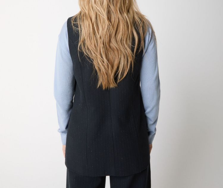 Immagine di Gilet in lana e cotone gessato