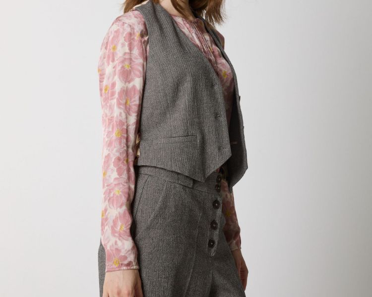 Immagine di Gilet in cotone con scollo a V