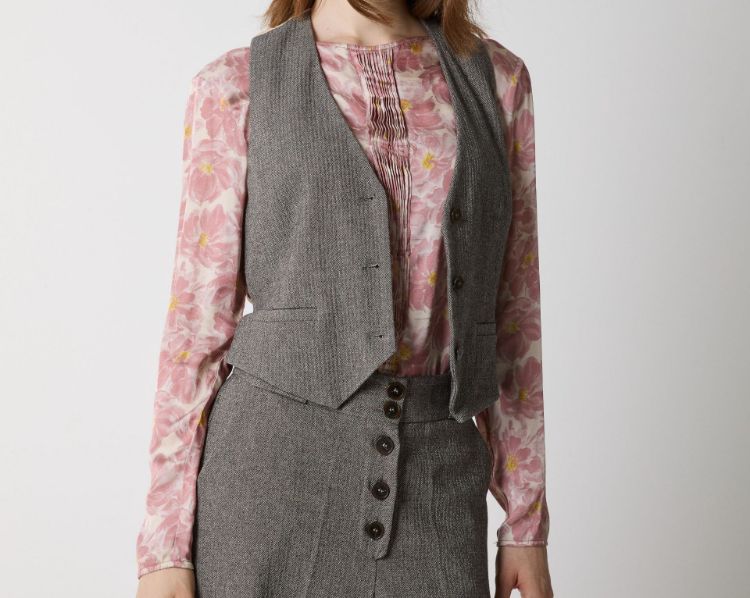 Immagine di Gilet in cotone con scollo a V