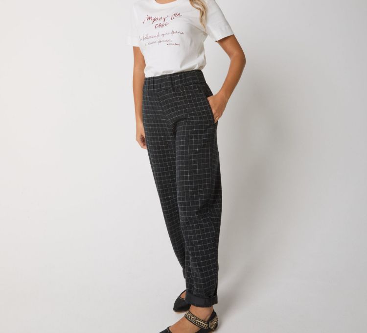 Immagine di Pantaloni cropped in flanella check