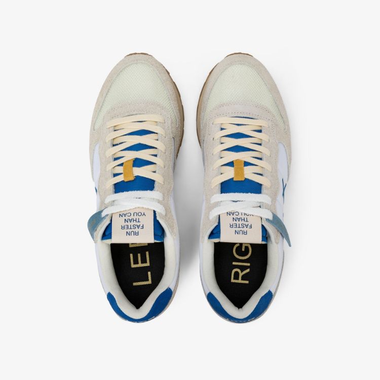 Sneaker Tom Vintage in nylon e suede bianco panna/blu royal