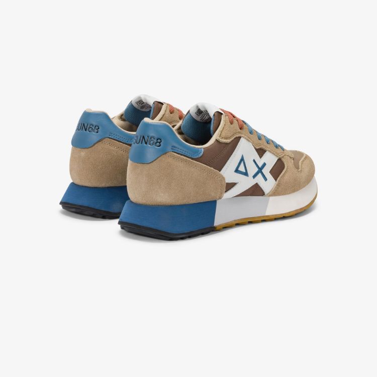 Sneaker Jaki Bicolor in nylon e suede beige/marrone volpe