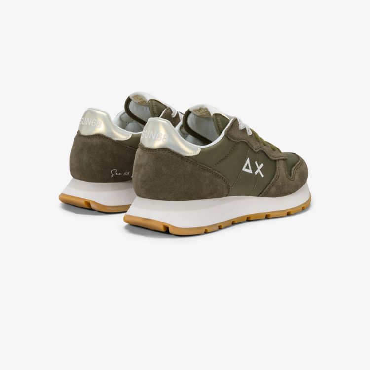 Sneaker Ally Gold Silver in suede e nylon verde militare
