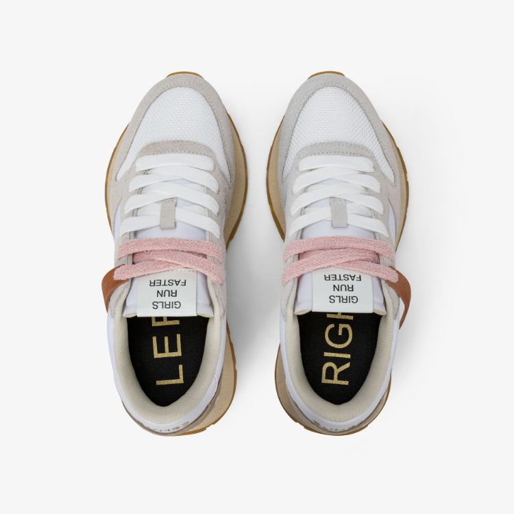 Sneaker Ally Vintage in suede e nylon bianco panna