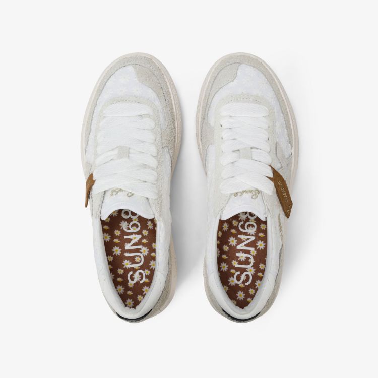 Sneaker Sally in suede bianco panna