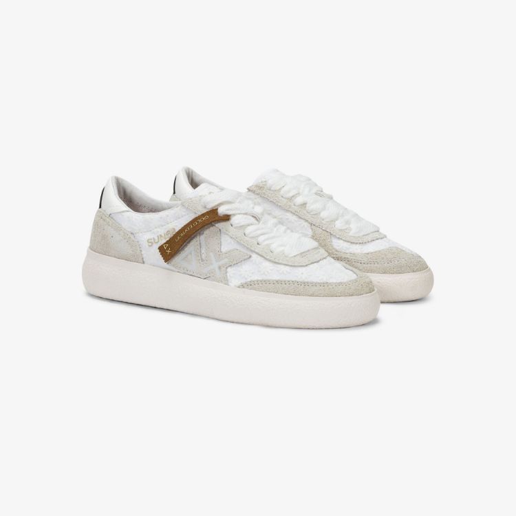 Sneaker Sally in suede bianco panna