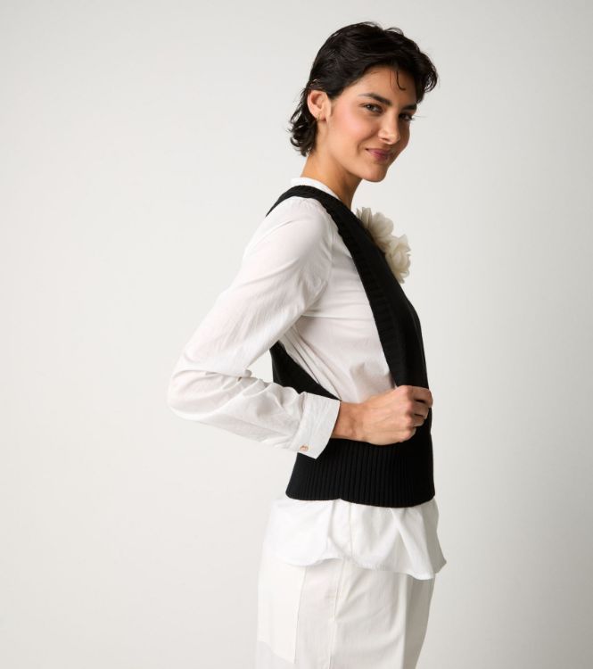 Gilet girocollo in maglia nero