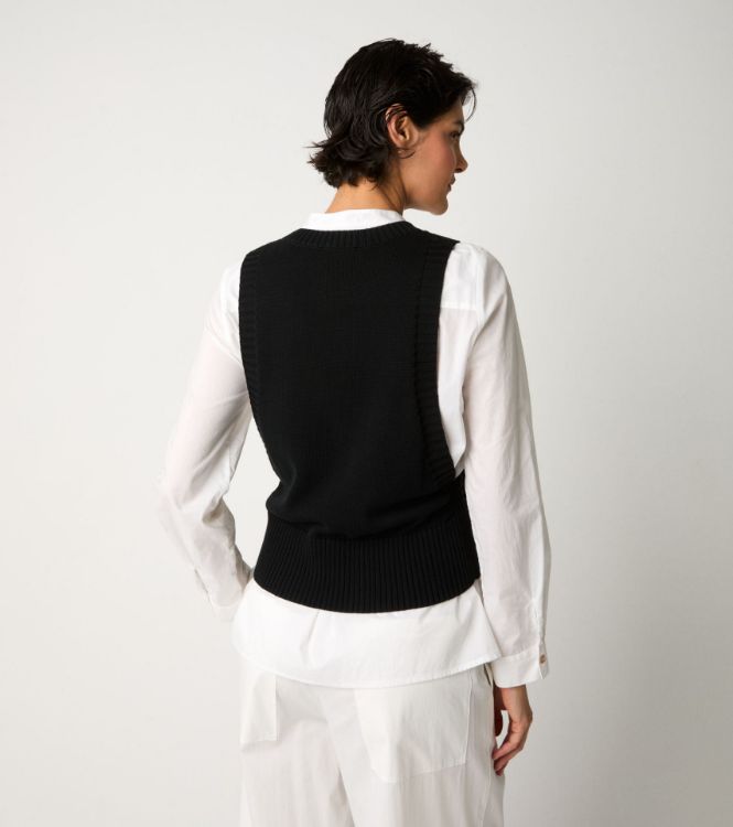 Gilet girocollo in maglia nero