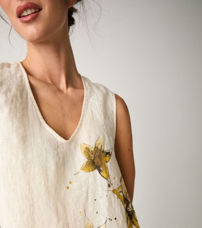 Top floreale con scollo a V fiori