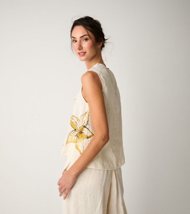 Top floreale con scollo a V fiori