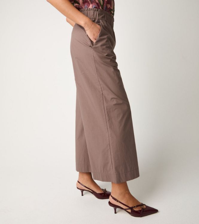 Pantaloni cropped in cotone cacao