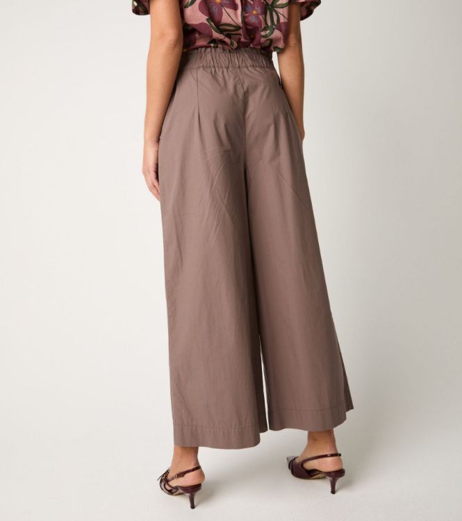 Pantaloni cropped in cotone cacao