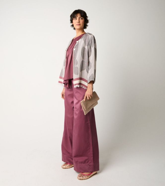 Pantaloni con piega e pinces marmellata