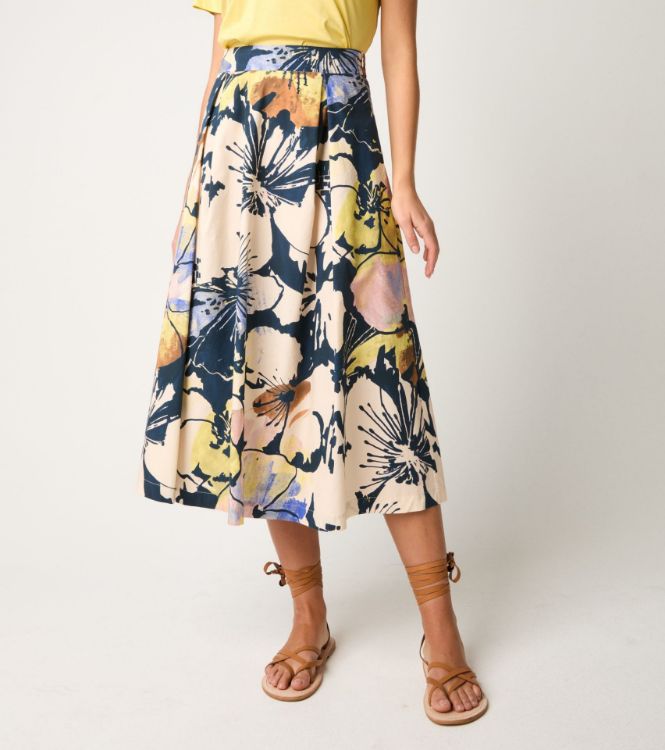 Gonna longuette a fiori fiore