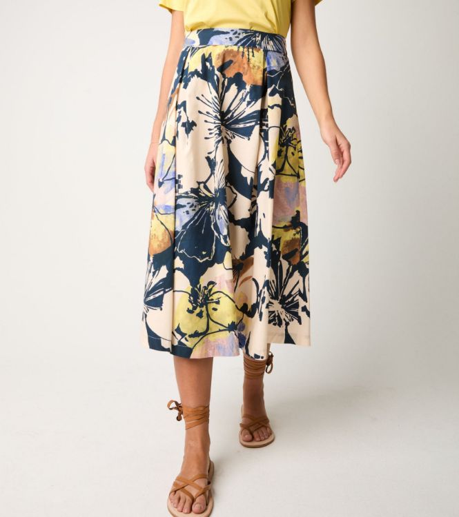 Gonna longuette a fiori fiore