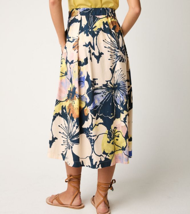 Gonna longuette a fiori fiore