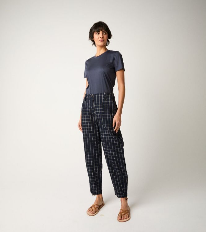 T-shirt girocollo con patch logata blu