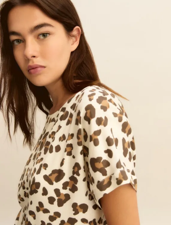 Immagine di T-Shirt in Twill di Viscosa Stampato
