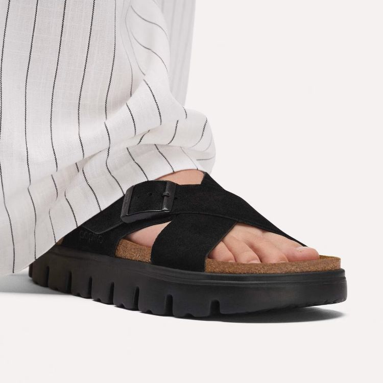 Immagine di Sandali Birkenstock Siena PAP Chunky in Pelle Scamosciata