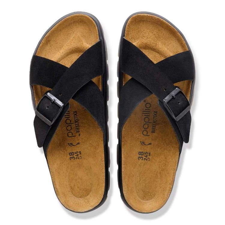 Immagine di Sandali Birkenstock Siena PAP Chunky in Pelle Scamosciata