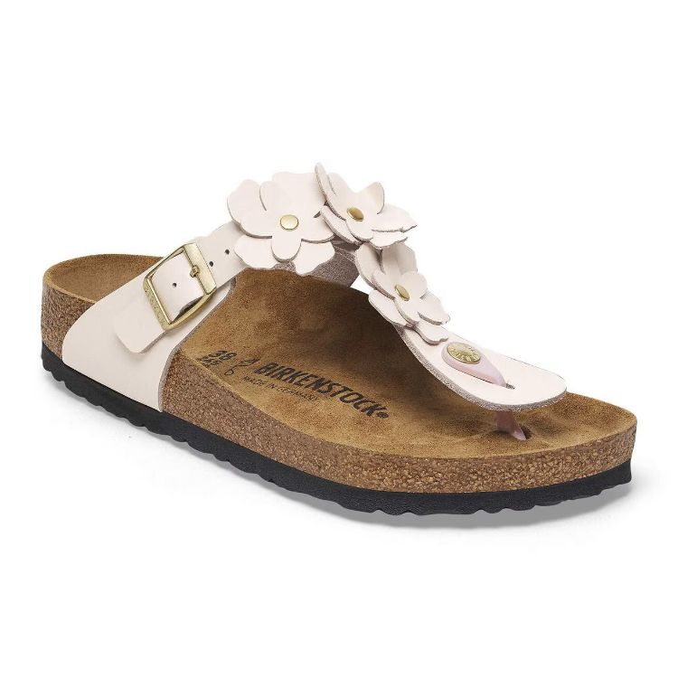 Immagine di Sandali Birkenstock Gizeh Flower Embellishment in Pelle Naturale