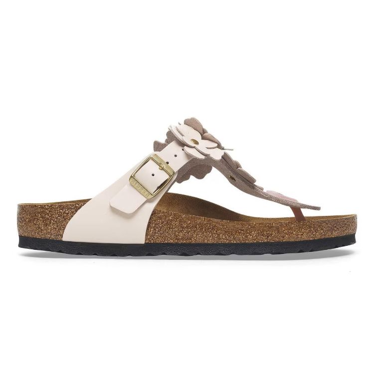 Immagine di Sandali Birkenstock Gizeh Flower Embellishment in Pelle Naturale