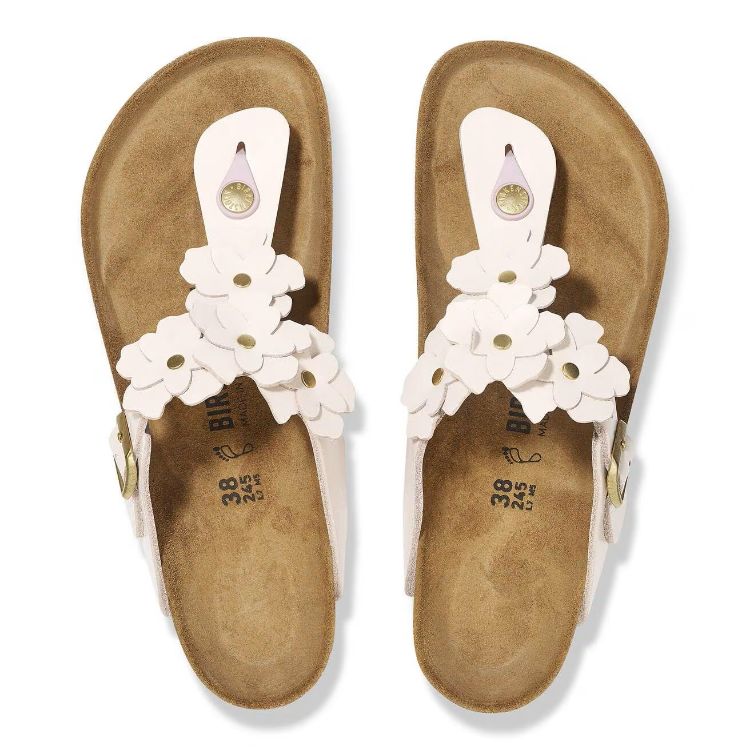 Immagine di Sandali Birkenstock Gizeh Flower Embellishment in Pelle Naturale
