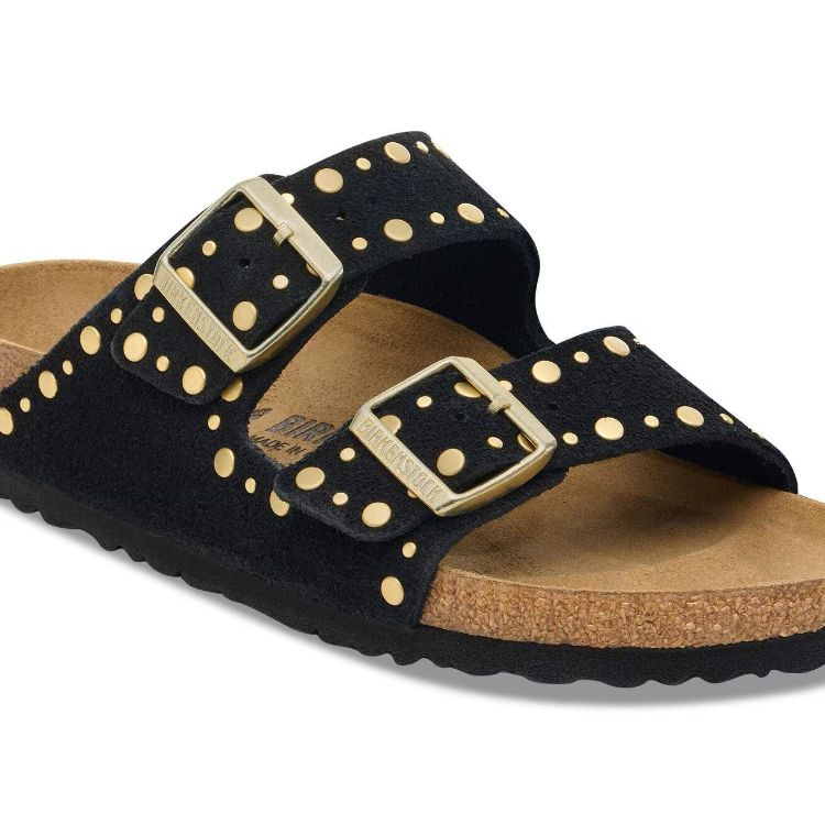 Immagine di Sandali Birkenstock Arizona Rivet in Pelle Scamosciata