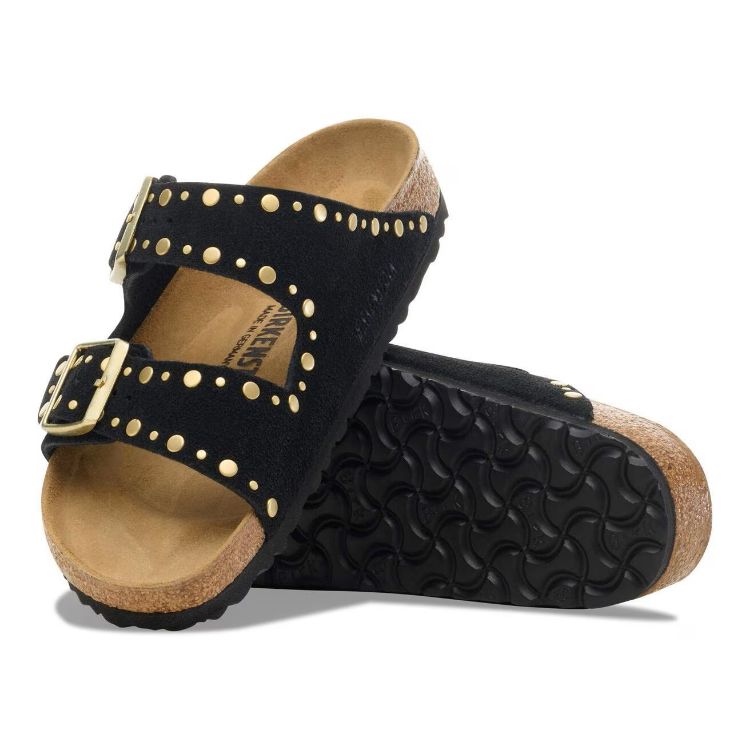 Immagine di Sandali Birkenstock Arizona Rivet in Pelle Scamosciata