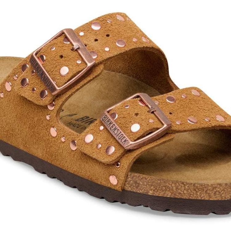 Immagine di Sandali Birkenstock Arizona Rivet in Pelle Scamosciata