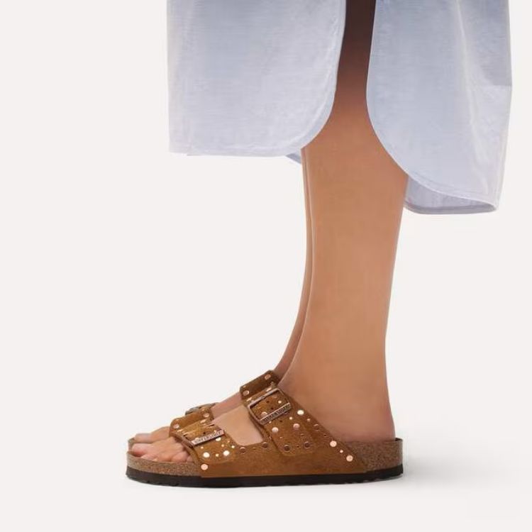 Immagine di Sandali Birkenstock Arizona Rivet in Pelle Scamosciata