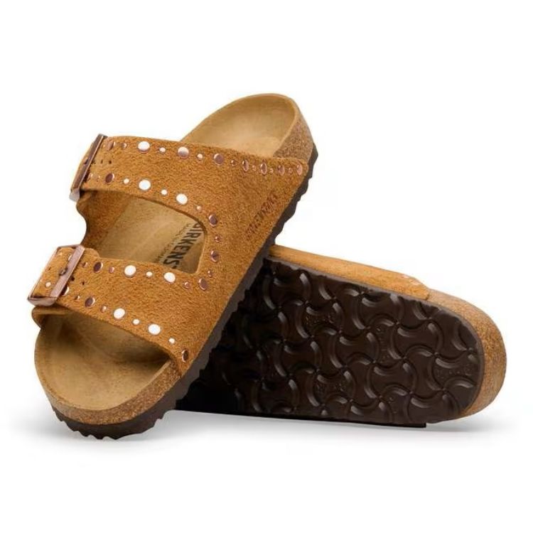 Immagine di Sandali Birkenstock Arizona Rivet in Pelle Scamosciata