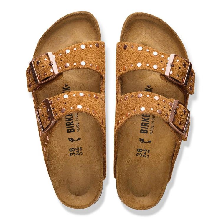 Immagine di Sandali Birkenstock Arizona Rivet in Pelle Scamosciata