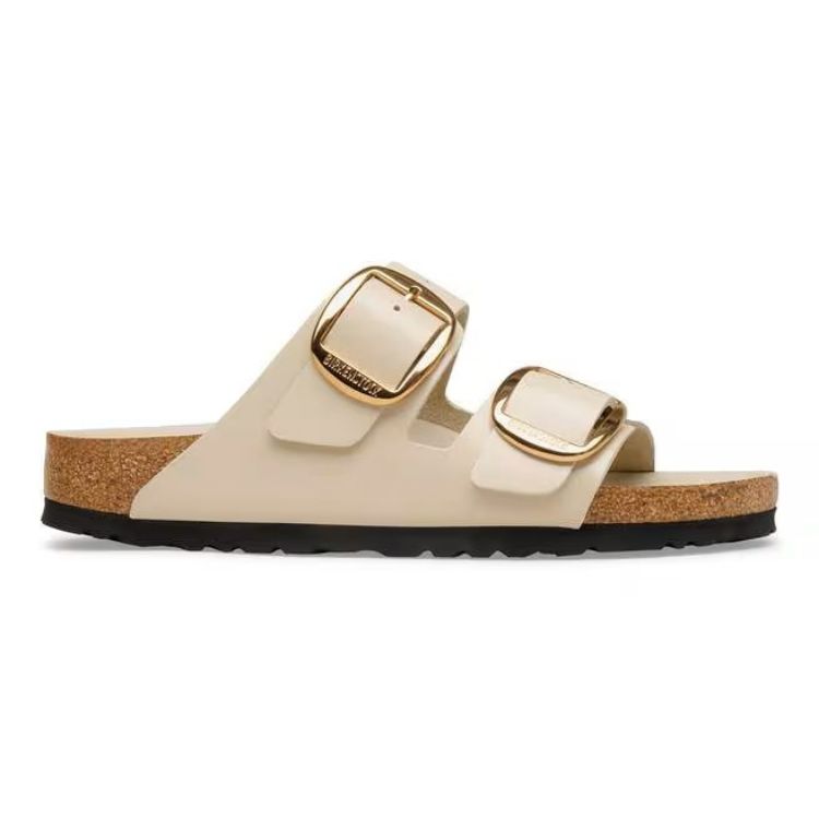 Immagine di Sandali Birkenstock Arizona Big Buckle in Pelle Naturale Vernice