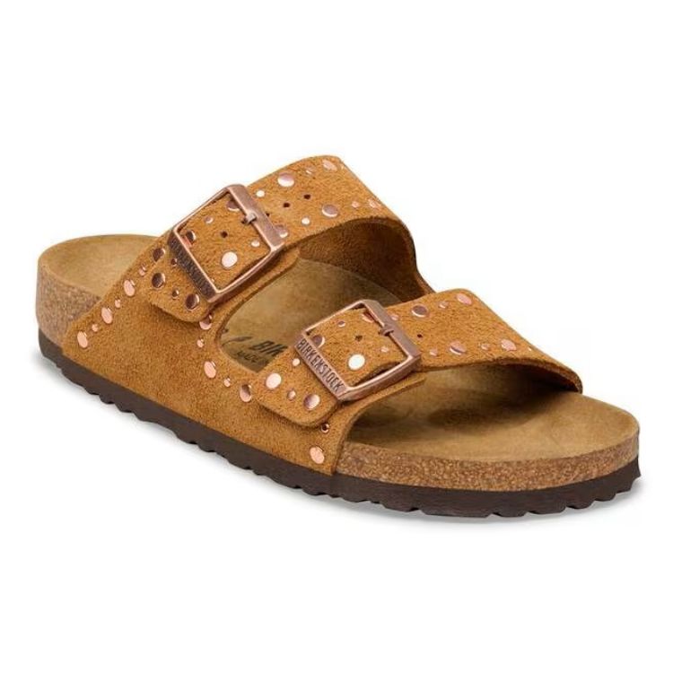 Immagine di Sandali Birkenstock Arizona Rivet in Pelle Scamosciata