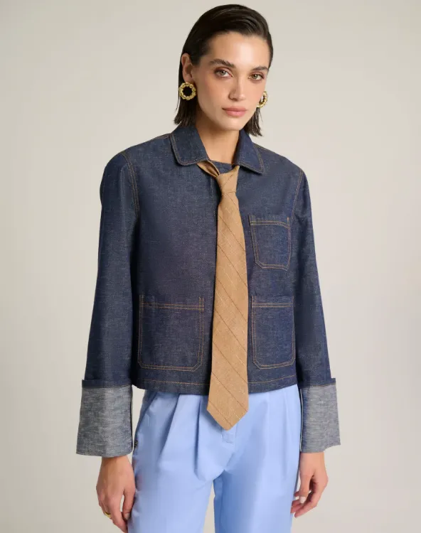 Immagine di Giacca Donna Boxy in Denim