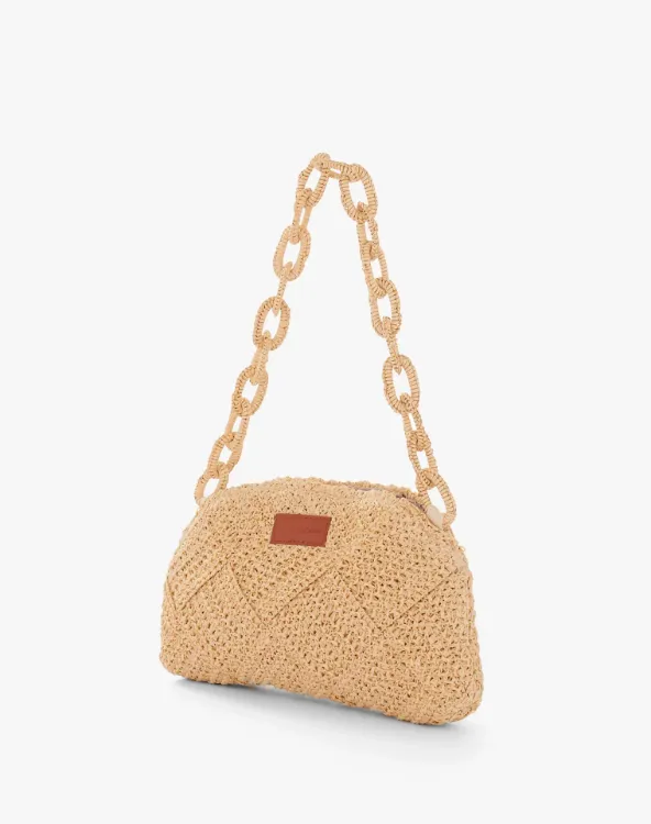 Immagine di Borsa Donna a Spalla Intrecciata Effetto Raffia