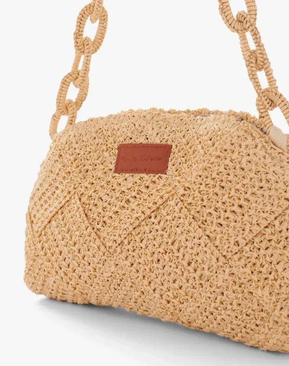 Immagine di Borsa Donna a Spalla Intrecciata Effetto Raffia